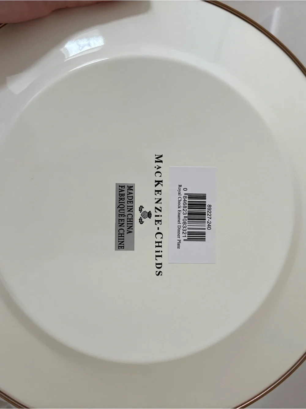 MacKenzie-Childs Blue and Cream Checkered Dinner Plates - Set of 6
